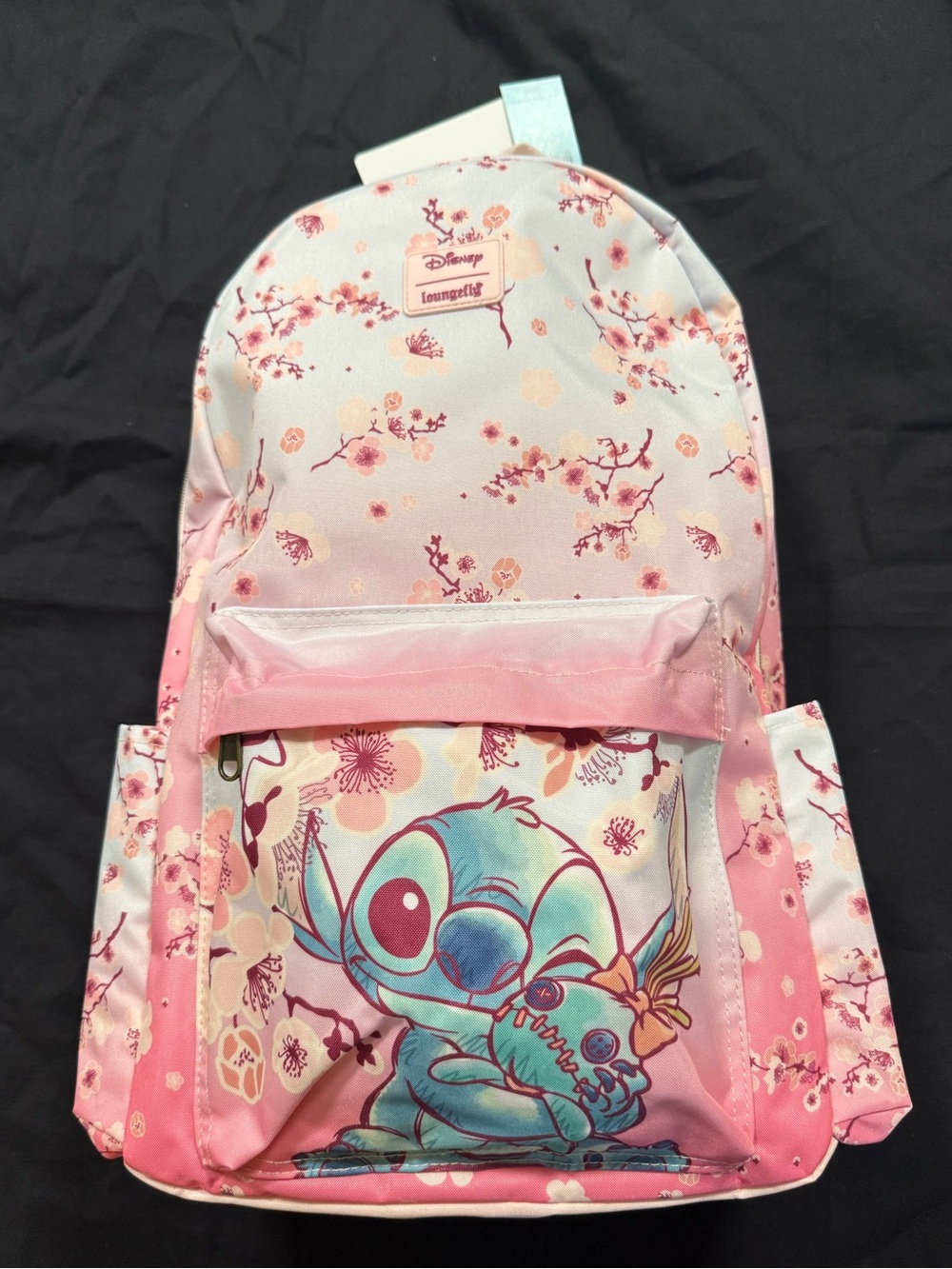 Disney Stitch & Scrump Cherry Blossom 17” School Backpack | NWT
